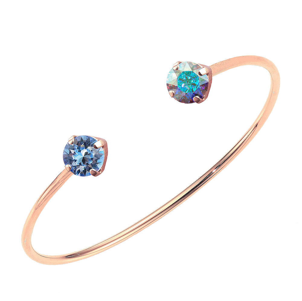Goldenrose rokassprādze Swarovski ar zaļgani dzeltenu un gaišā safīra kristālu
