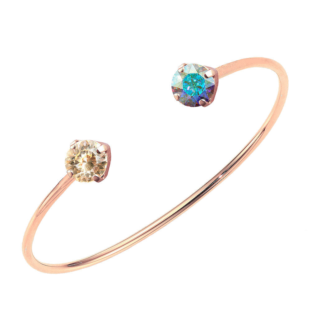 Goldenrose rokassprādze Swarovski ar zaļgani dzeltenu un siam kristālu