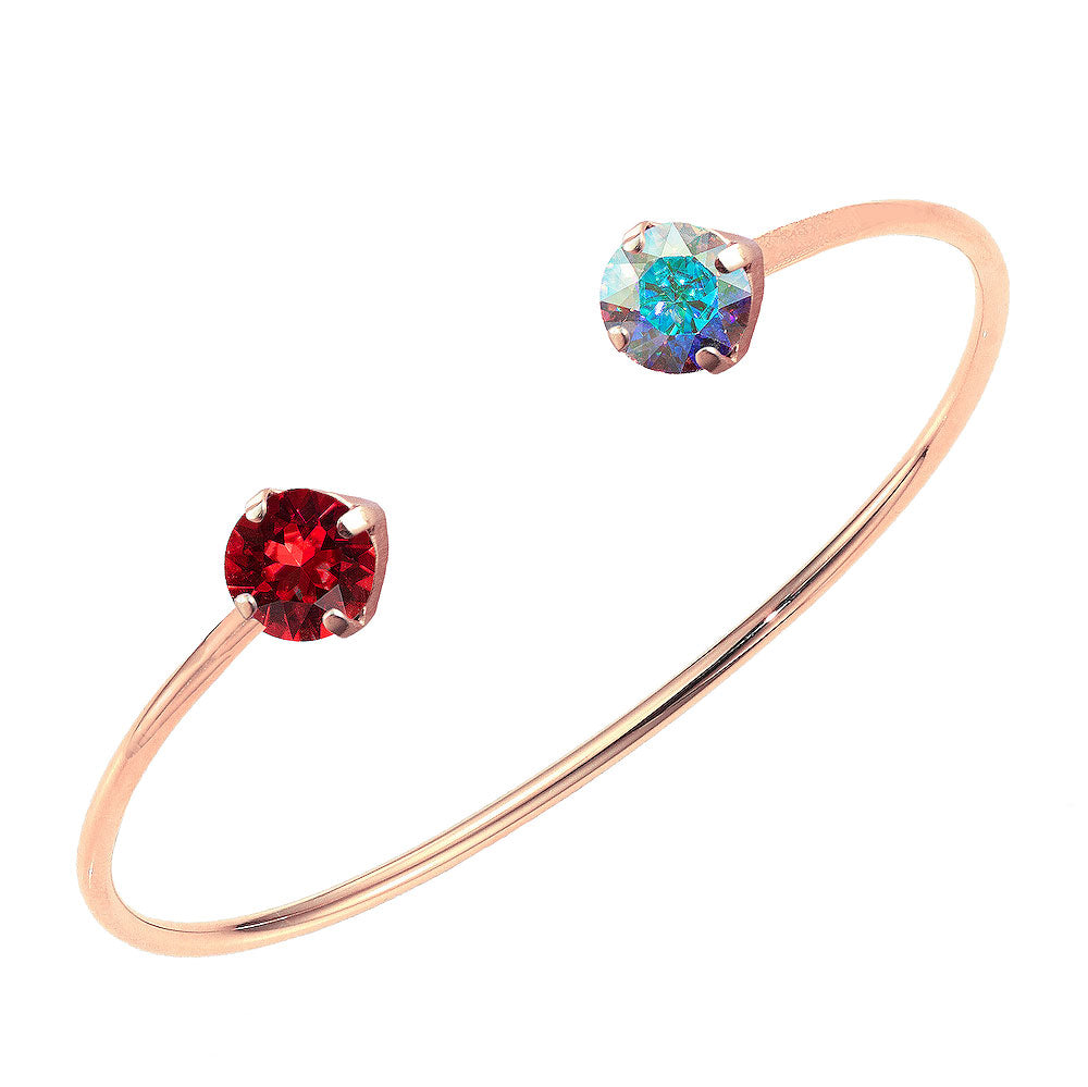 Goldenrose rokassprādze Swarovski ar zaļgani dzeltenu un siam kristālu