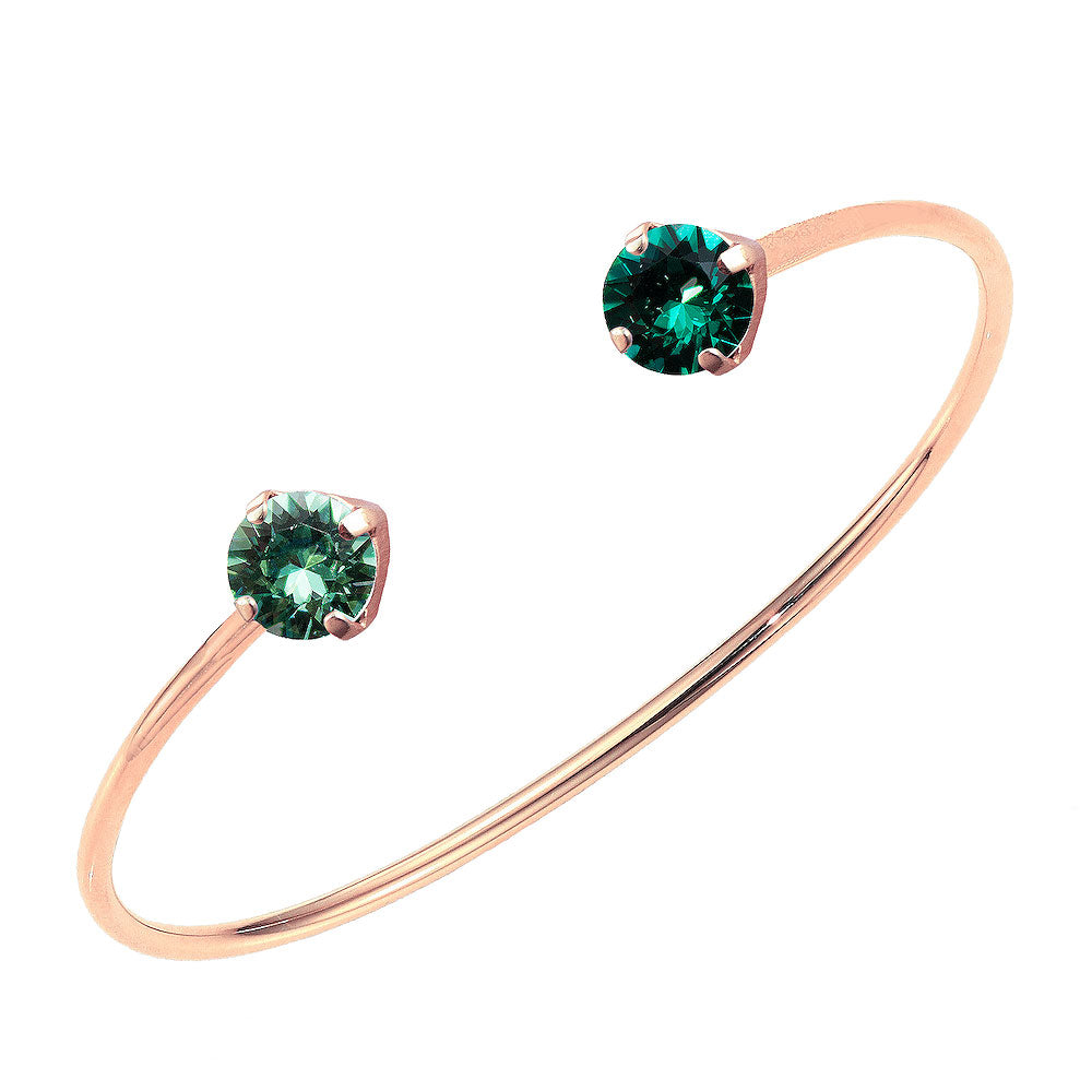Goldenrose rokassprādze Swarovski ar emeraldu un erinite kristālu