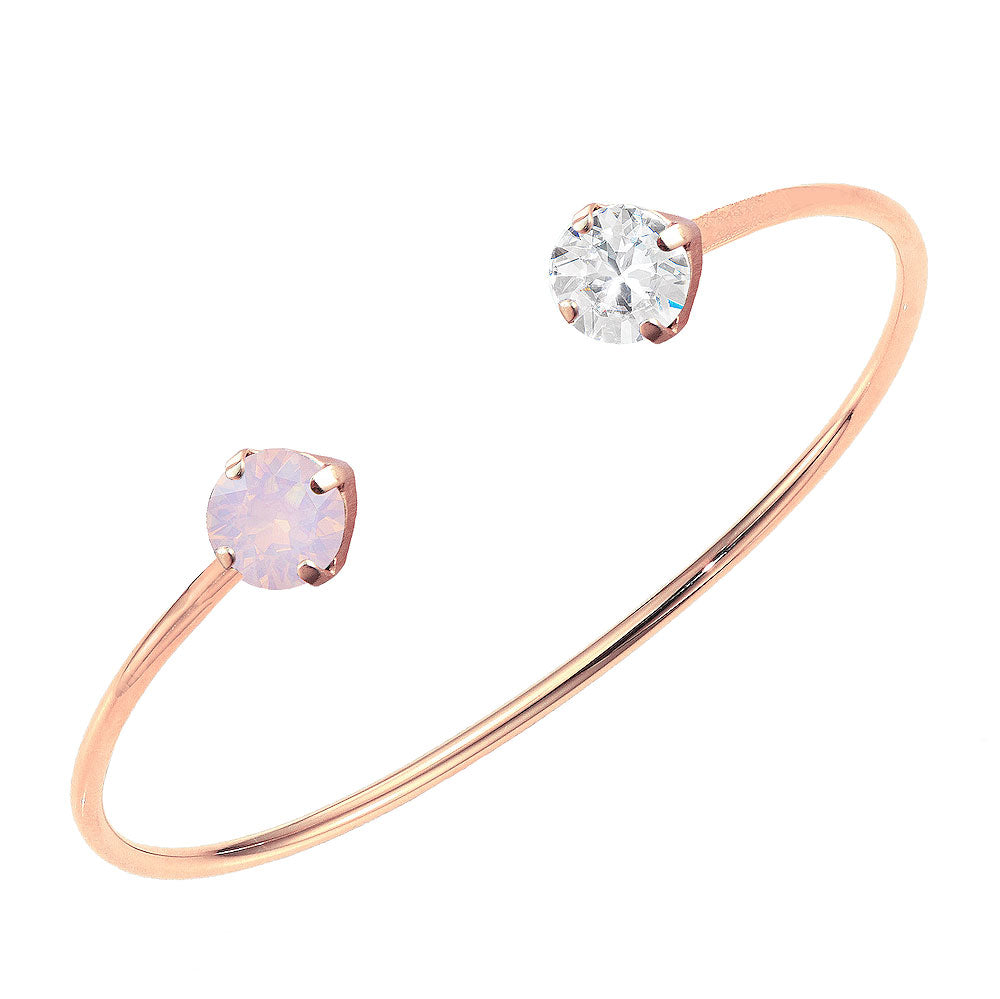 Goldenrose rokassprādze Swarovski ar rozā opāla un caurspīdīgu kristālu