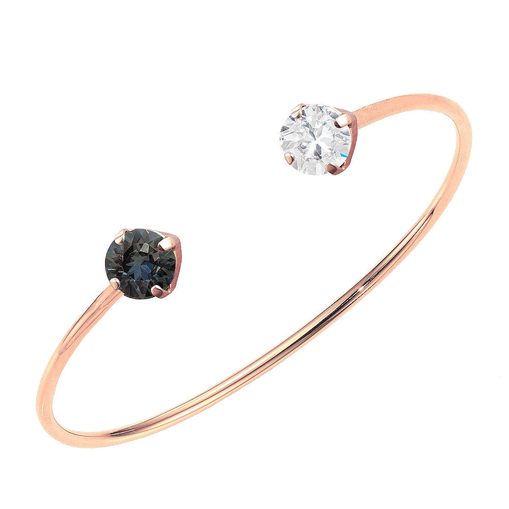 Goldenrose rokassprādze Swarovski ar sudraba nakts un caurspīdīgu kristālu
