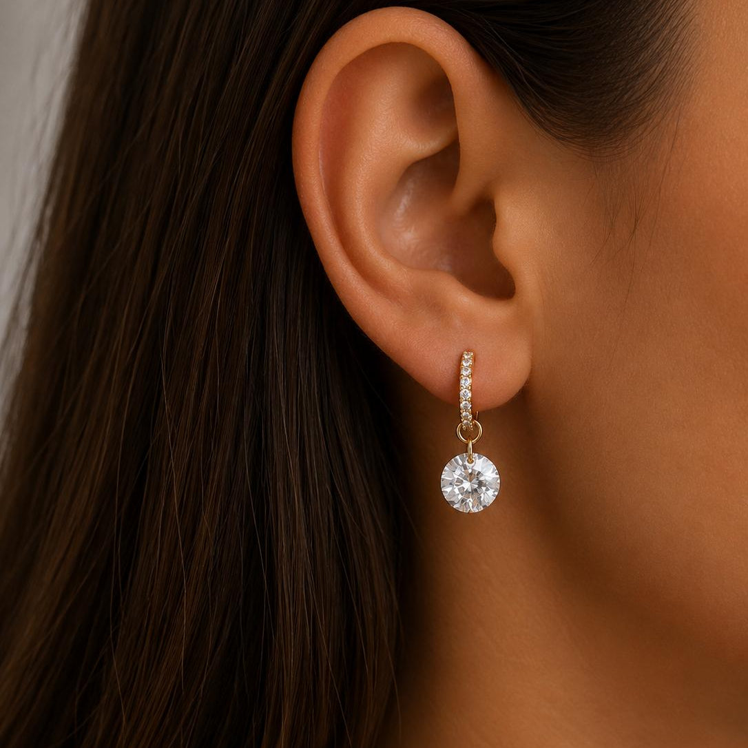 Two-in-one round earrings